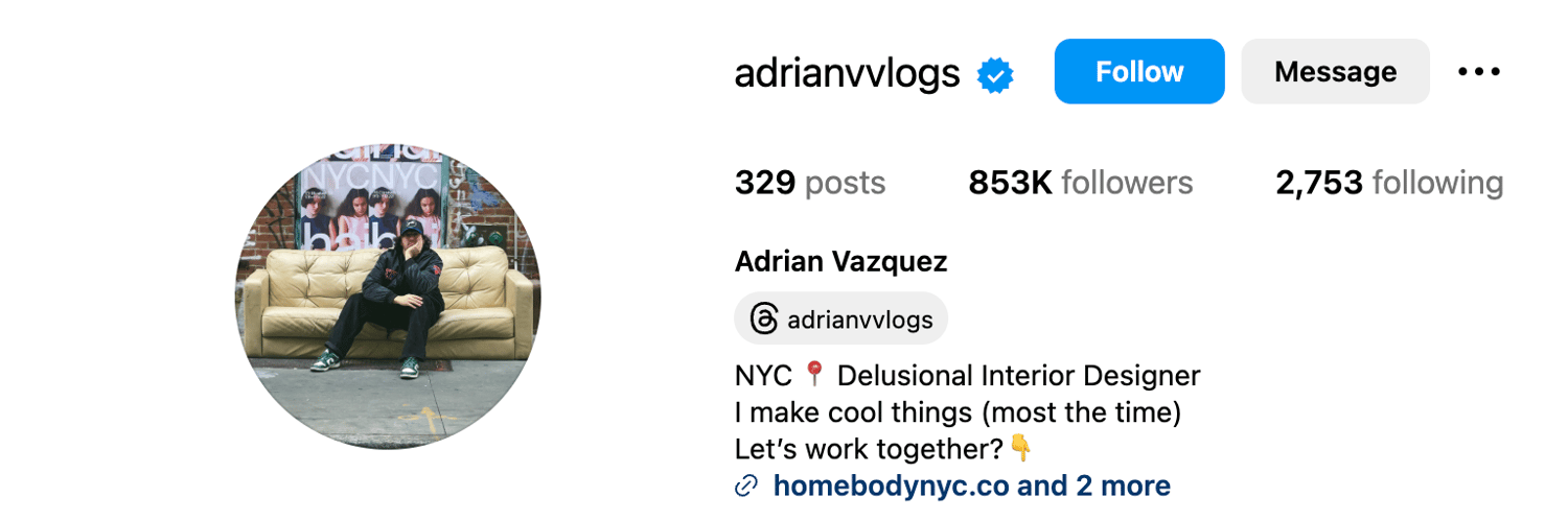 Adrian J Vasquez Instagram Profile Header