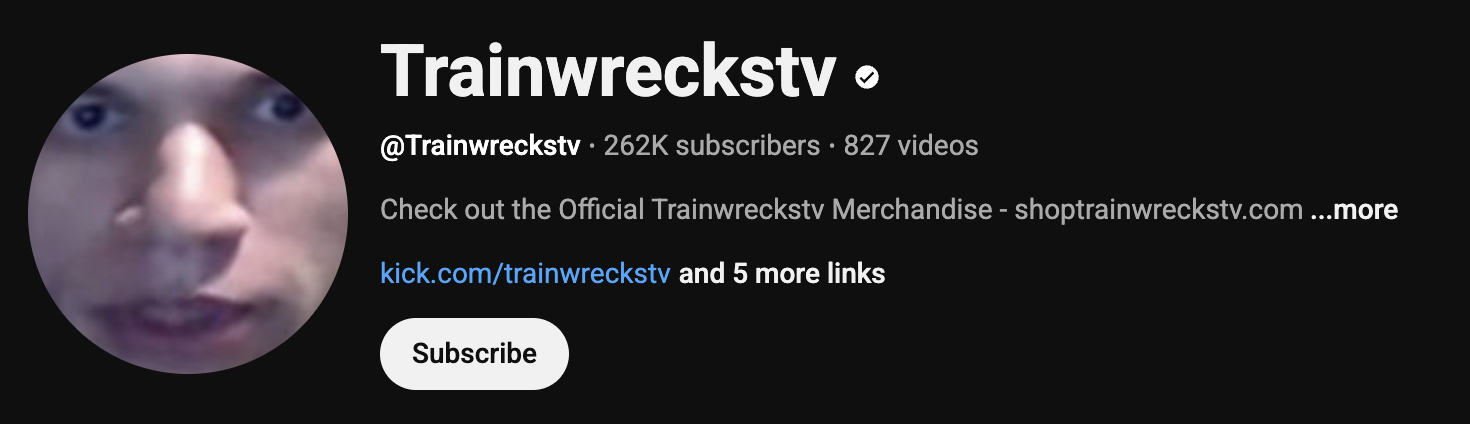 Trainwreckstv youtube profile