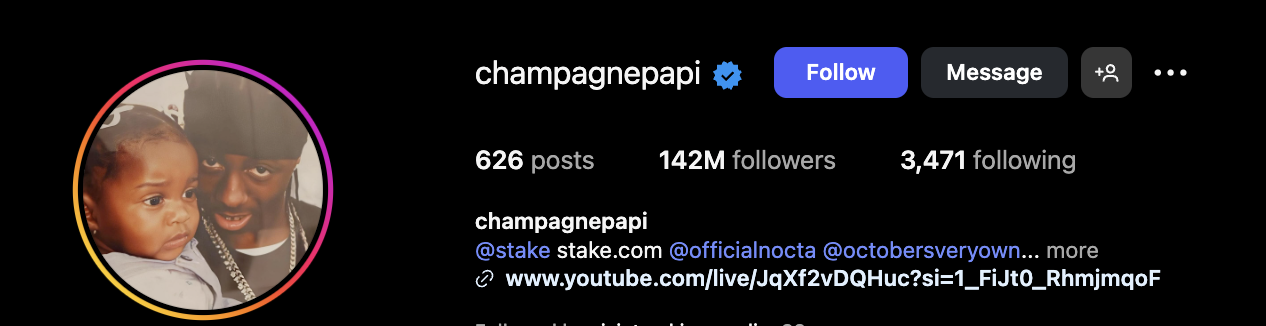Drake IG Profile